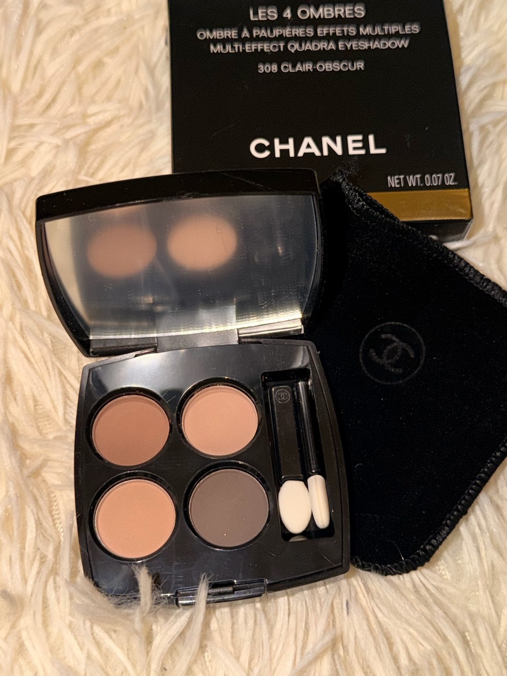 CHANEL 308 Les 4 Ombres Quad Eyeshadow — Warm Neutrals (Brown & Taupe)